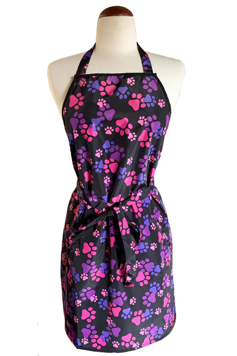 Pink and Purple Paw Print Waterproof Apron