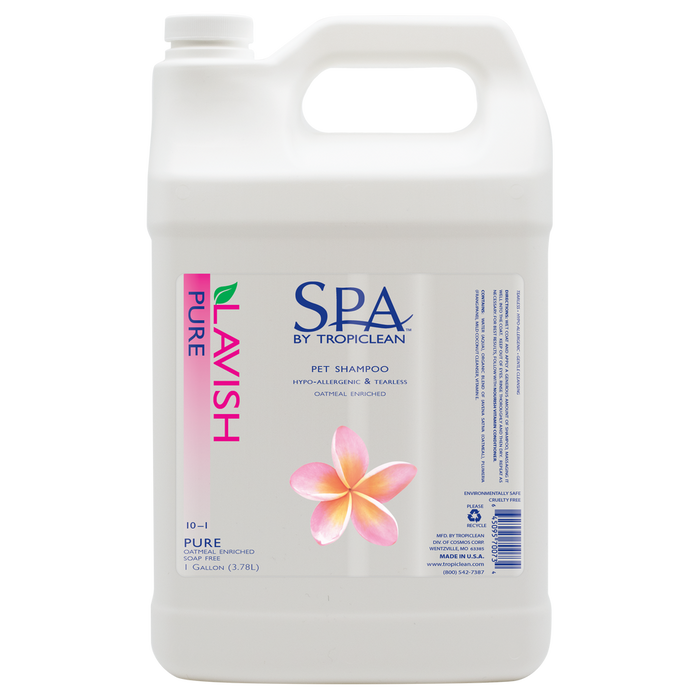 SPA by TropiClean Lavish Pure Shampoo for Pets, 1 Gal